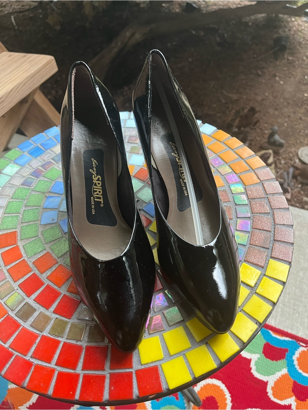 Easy Spirit Black Patent Pointed-Toe Heels